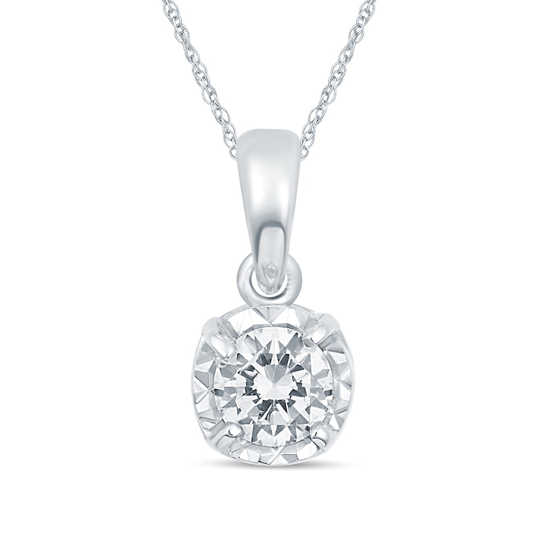 Main Image 1 of 1/5 CT. Diamond Solitaire Pendant in 10K White Gold