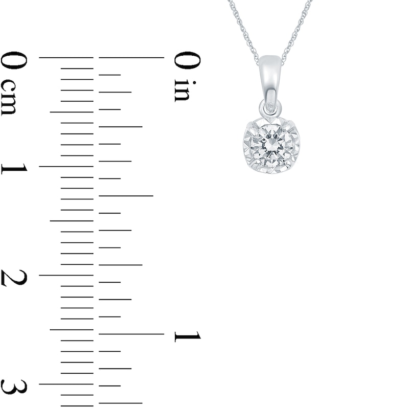 Main Image 2 of 1/5 CT. Diamond Solitaire Pendant in 10K White Gold
