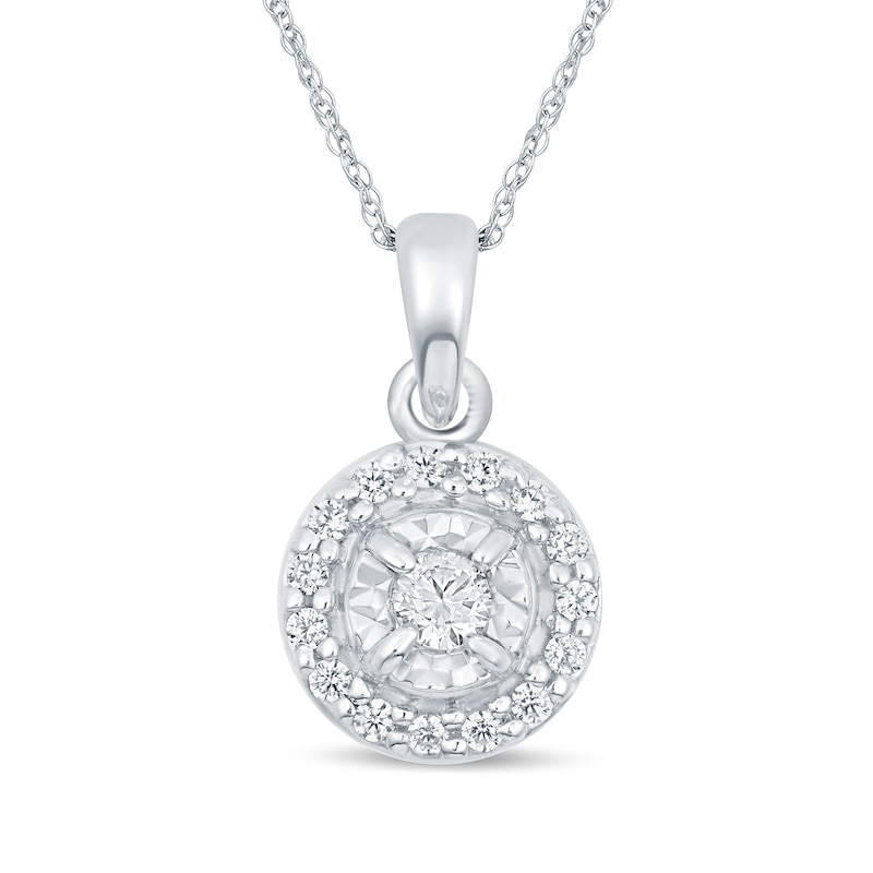 Main Image 1 of 1/10 CT. T.W. Diamond Frame Pendant in 10K White Gold