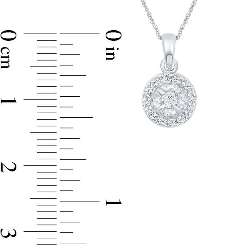 Main Image 2 of 1/10 CT. T.W. Diamond Frame Pendant in 10K White Gold