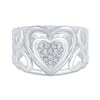 Thumbnail Image 3 of 1/6 CT. T.W. Multi-Diamond Heart Ring in Sterling Silver