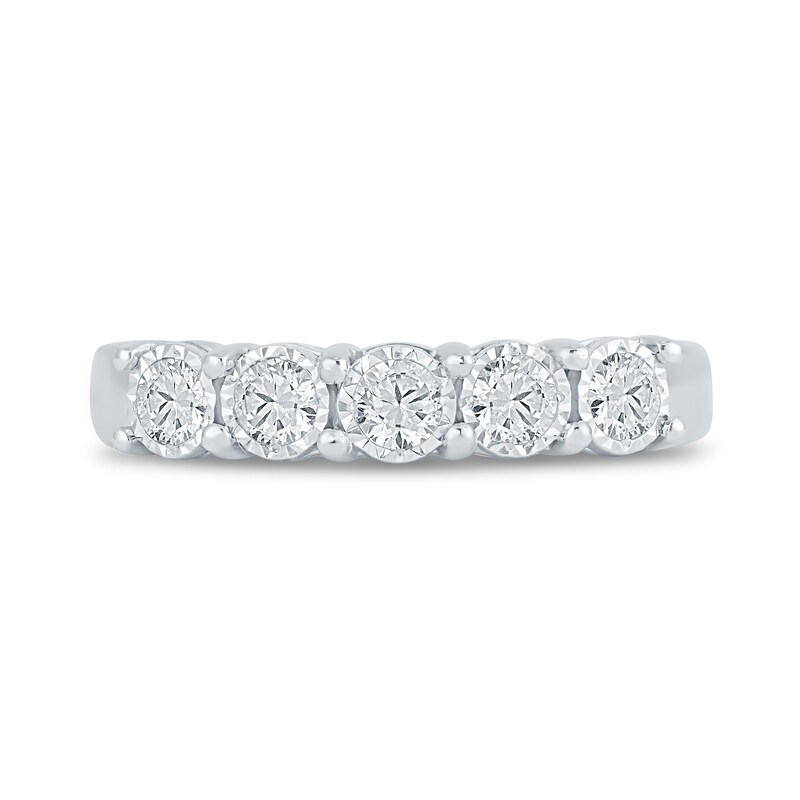 1/2 CT. T.W. Diamond Five Stone Anniversary Band in 10K White Gold