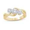 Thumbnail Image 1 of 1/4 CT. T.W. Diamond Three Stone Slant Split Shank Engagement Ring in 10K Gold