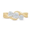 Thumbnail Image 2 of 1/4 CT. T.W. Diamond Three Stone Slant Split Shank Engagement Ring in 10K Gold