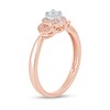 Thumbnail Image 2 of 1/5 CT. T.W. Diamond Frame Leaf-Sides Vintage-Style Engagement Ring in 10K Rose Gold
