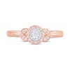 Thumbnail Image 2 of 1/5 CT. T.W. Diamond Frame Leaf-Sides Vintage-Style Engagement Ring in 10K Rose Gold