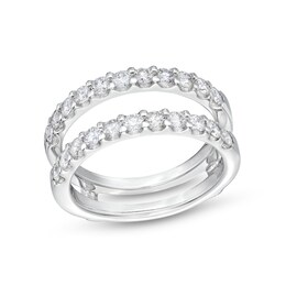 1 CT. T.W. Diamond-Lined Solitaire Enhancer in 14K White Gold