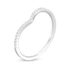 Thumbnail Image 3 of 1/8 CT. T.W. Diamond Chevron Contour Wedding Band in 14K White Gold