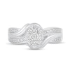 Thumbnail Image 3 of 1/2 CT. T.W. Oval-Shaped Multi-Diamond Bypass Ribbon Engagement Ring in 10K White Gold