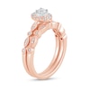 Thumbnail Image 2 of 3/8 CT. T.W. Diamond Oval-Shaped Frame Art Deco Bridal Set in 14K Rose Gold