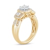 Thumbnail Image 1 of 1 CT. T.W. Princess-Cut Diamond Three Stone Frame Triple Row Engagement Ring in 14K Gold