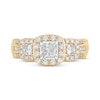 Thumbnail Image 2 of 1 CT. T.W. Princess-Cut Diamond Three Stone Frame Triple Row Engagement Ring in 14K Gold