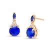 Thumbnail Image 0 of Blue and White Lab-Created Sapphire Dangle Drop Earrings in Sterling Silver with 14K Gold Plate