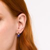 Thumbnail Image 2 of Blue and White Lab-Created Sapphire Dangle Drop Earrings in Sterling Silver with 14K Gold Plate