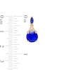 Thumbnail Image 2 of Blue and White Lab-Created Sapphire Dangle Drop Earrings in Sterling Silver with 14K Gold Plate