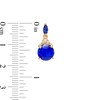 Thumbnail Image 3 of Blue and White Lab-Created Sapphire Dangle Drop Earrings in Sterling Silver with 14K Gold Plate