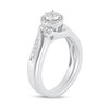 Thumbnail Image 1 of 1/3 CT. T.W. Diamond Frame Side Accent Slant Swirl Bypass Shank Bridal Set in 14K White Gold