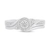 Thumbnail Image 2 of 1/3 CT. T.W. Diamond Frame Side Accent Slant Swirl Bypass Shank Bridal Set in 14K White Gold
