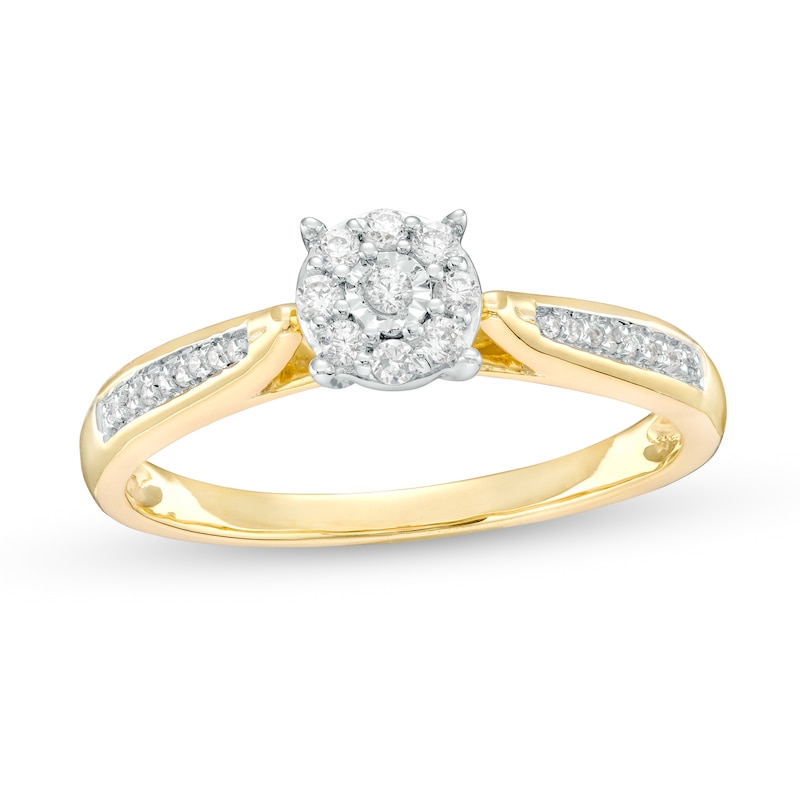 Main Image 1 of 1/6 CT. T.W. Multi-Diamond Promise Ring in 10K Gold