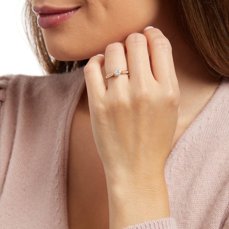 Main Image 2 of 1/6 CT. T.W. Multi-Diamond Promise Ring in 10K Gold