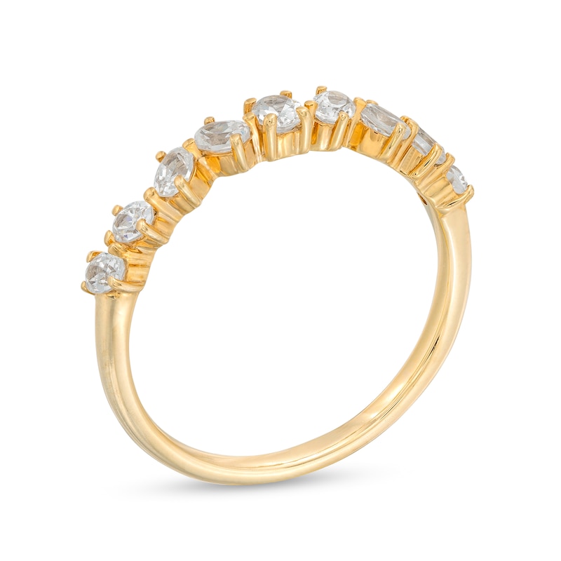 Main Image 2 of 1/2 CT. T.W. Oval Diamond Alternating Nine Stone Anniversary Band in 14K Gold