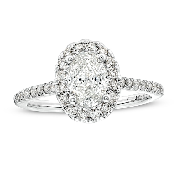 Celebration Infiniteâ¢ 1-1/2 CT. T.W. Certified Oval Diamond Frame Engagement Ring In 14K White Gold (I/SI2)