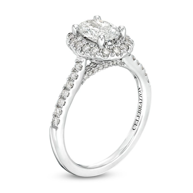 Celebration Infinite™ 1-1/2 CT. T.W. Certified Oval Diamond Frame Engagement Ring in 14K White Gold (I/SI2)