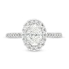 Thumbnail Image 3 of Celebration Infinite™ 1-1/2 CT. T.W. Certified Oval Diamond Frame Engagement Ring in 14K White Gold (I/SI2)