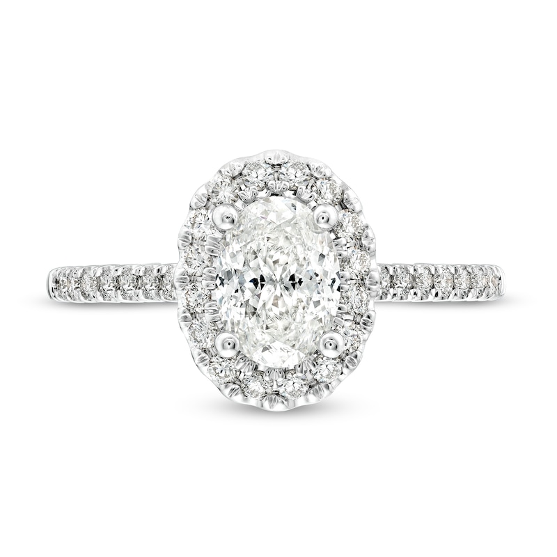 Celebration Infinite™ 1-1/2 CT. T.W. Certified Oval Diamond Frame Engagement Ring in 14K White Gold (I/SI2)