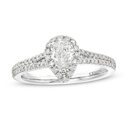Celebration Infinite™ 1 CT. T.W. Certified Pear-Shaped Diamond Frame Engagement Ring in 14K White Gold (I/SI2)