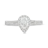 Thumbnail Image 4 of Celebration Infinite™ 1 CT. T.W. Certified Pear-Shaped Diamond Frame Engagement Ring in 14K White Gold (I/SI2)