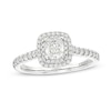 Thumbnail Image 1 of Celebration Infinite™ 1 CT. T.W. Certified Cushion-Cut Diamond Frame Engagement Ring in 14K White Gold (I/SI2)