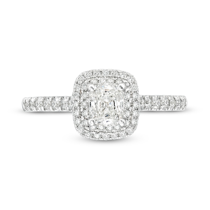 Celebration Infinite™ 1 CT. T.W. Certified Cushion-Cut Diamond Frame Engagement Ring in 14K White Gold (I/SI2)