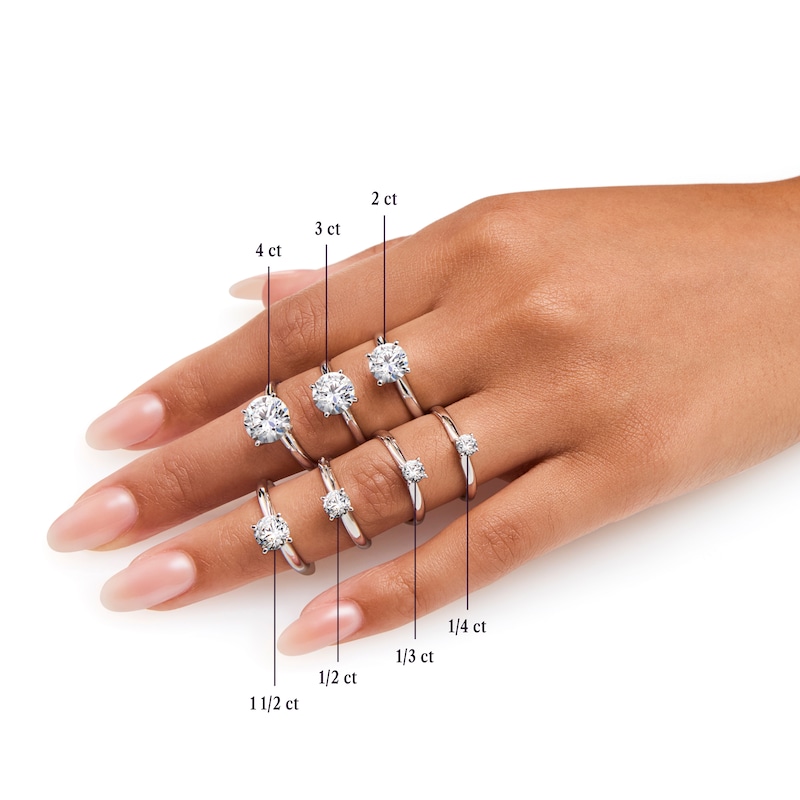 Main Image 5 of Celebration Infinite™ 1 CT. Certified Diamond Solitaire Engagement Ring in 14K White Gold (I/SI2)