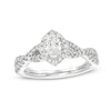 Thumbnail Image 1 of Celebration Infinite™ 1 CT. T.W. Certified Oval Diamond Frame Engagement Ring in 14K White Gold (I/SI2)