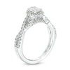 Thumbnail Image 3 of Celebration Infinite™ 1 CT. T.W. Certified Oval Diamond Frame Engagement Ring in 14K White Gold (I/SI2)
