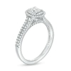 Thumbnail Image 2 of Celebration Infinite™ 3/4 CT. T.W. Certified Oval Diamond Frame Split Shank Engagement Ring in 14K White Gold (I/SI2)