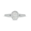 Thumbnail Image 4 of Celebration Infinite™ 3/4 CT. T.W. Certified Oval Diamond Frame Split Shank Engagement Ring in 14K White Gold (I/SI2)