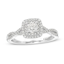 Celebration Infinite™ 3/4 CT. T.W. Certified Diamond Double Frame Engagement Ring in 14K White Gold (I/SI2)