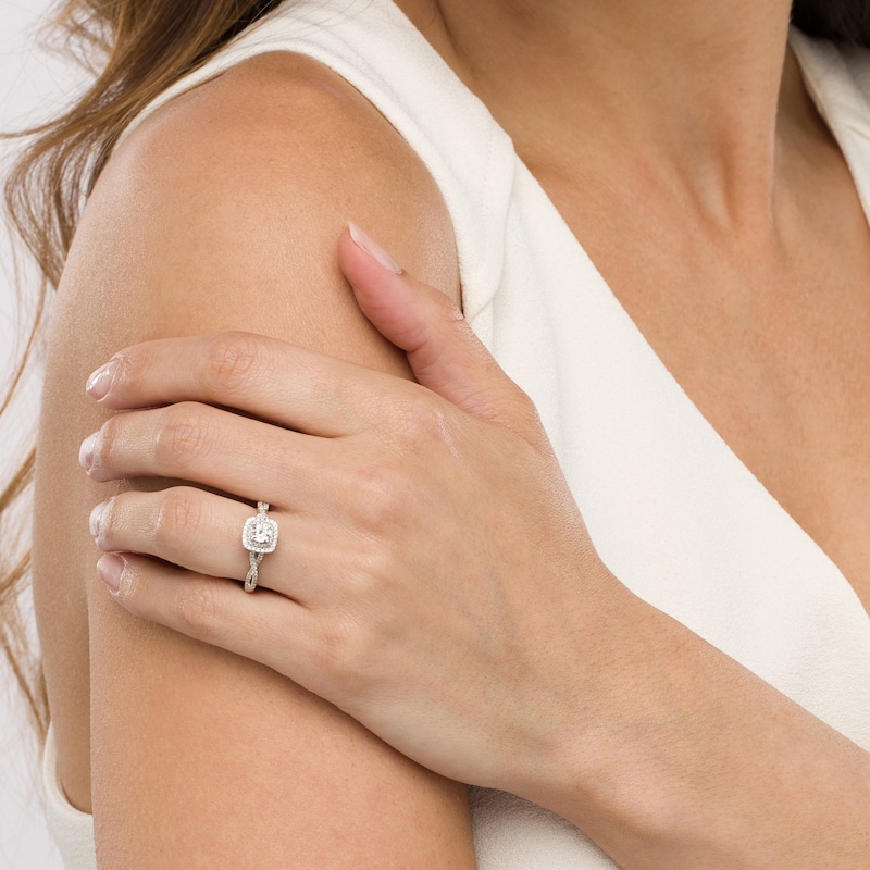 Main Image 2 of Celebration Infinite™ 3/4 CT. T.W. Certified Diamond Double Frame Engagement Ring in 14K White Gold (I/SI2)