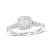 Thumbnail Image 1 of Celebration Infinite™ 1 CT. T.W. Certified Diamond Cushion-Shaped Frame Engagement Ring in 14K White Gold (I/SI2)