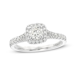Celebration Infinite™ 1 CT. T.W. Certified Diamond Cushion-Shaped Frame Engagement Ring in 14K White Gold (I/SI2)