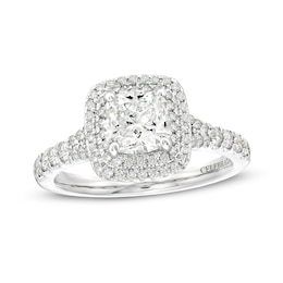 Celebration Infinite™ 1-5/8 CT. T.W. Certified Cushion-Cut Diamond Frame Engagement Ring in 14K White Gold (I/SI2)