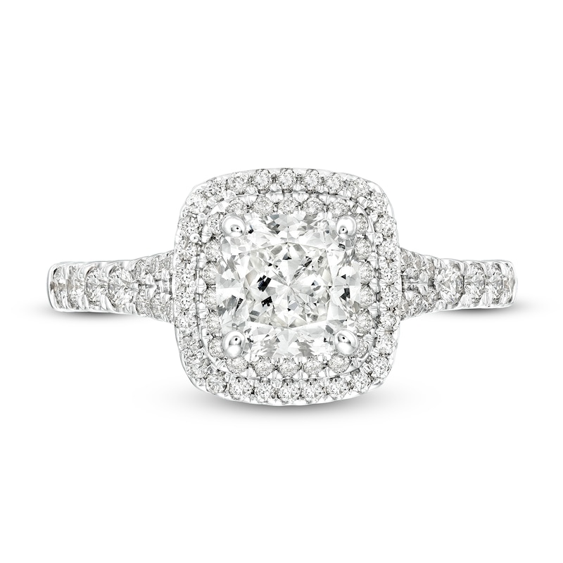 Celebration Infinite™ 1-5/8 CT. T.W. Certified Cushion-Cut Diamond Frame Engagement Ring in 14K White Gold (I/SI2)