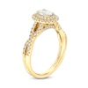 Thumbnail Image 2 of Celebration Infinite™ 1 CT. T.W. Certified Oval Diamond Double Frame Twist Shank Engagement Ring in 14K Gold (I/SI2)