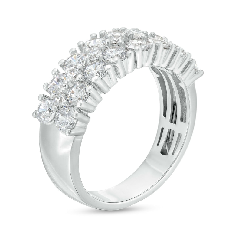 Main Image 3 of 3 CT. T.W. Diamond Double Row Wedding Band in 10K White Gold
