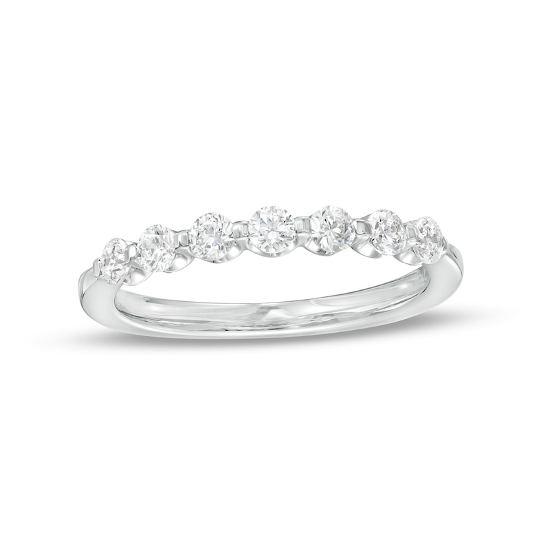 Main Image 1 of 1/2 CT. T.W. Diamond Seven Stone Anniversary Band in 14K White Gold