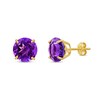Thumbnail Image 1 of 9.0mm Amethyst Solitaire Stud Earrings in 14K Gold