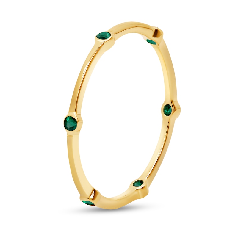 Main Image 2 of Emerald Six Stone Station Eternity Band in 14K Gold