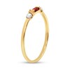 Thumbnail Image 2 of Sideways Baguette Garnet and Freshwater Cultured Pearl Side Accent Ring in 14K Gold